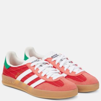 Hoogwaardige ontwerper Adidas Gazelledoor sneakers met suède rand rood