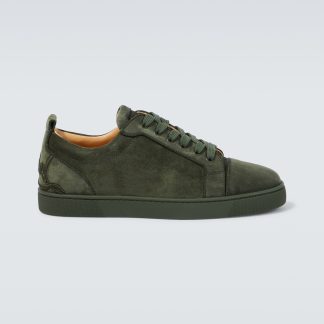 Hoogwaardige ontwerper Christian Louboutin Fun Louis Junior suède sneakers groen