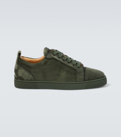 Hoogwaardige ontwerper Christian Louboutin Fun Louis Junior suède sneakers groen