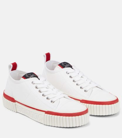 Hoogwaardige ontwerper Christian Louboutin Pedro canvas sneakers veelkleurig