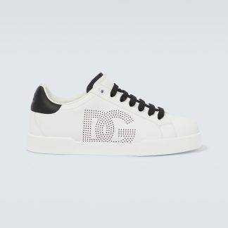 Hoogwaardige ontwerper Dolce & Gabbana Portofino leren sneakers wit