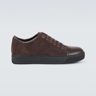 Hoogwaardige ontwerper Lanvin DBB1 leren sneakers bruin