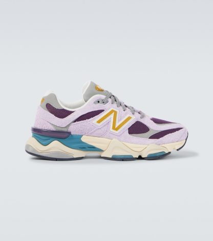 Hoogwaardige ontwerper New Balance 9060 geborduurde leren sneakers veelkleurig