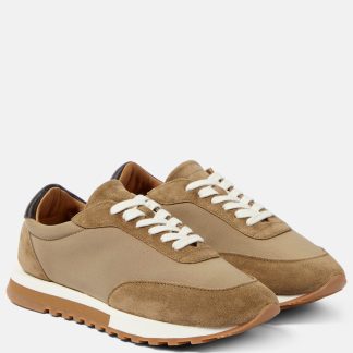 Hoogwaardige ontwerper The Row Owen Runner suède sneakers beige