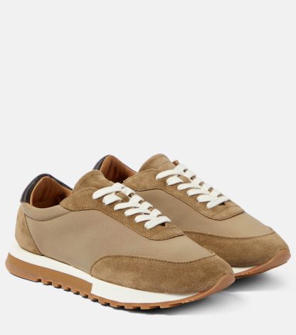 Hoogwaardige ontwerper The Row Owen Runner suède sneakers beige