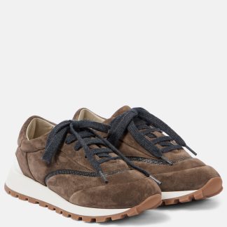 designer kopen Brunello Cucinelli Runner suède sneakers bruin