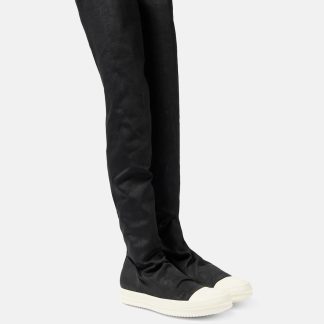 designer kopen Rick Owens Denim over-de-knie sneakers zwart