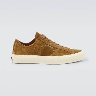 designer kopen Tom Ford Cambridge suède sneakers bruin