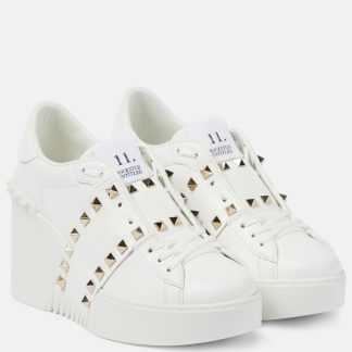 designer kopen Valentino Garavani Open Disco leren sleehak sneakers wit