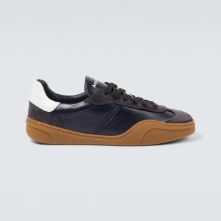 goedkope luxe Acne Studios Met suède afgezette leren sneakers grijs