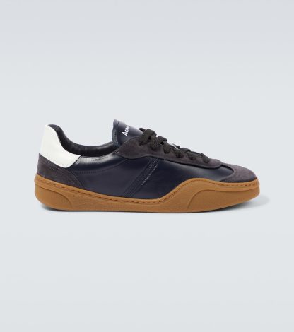 goedkope luxe Acne Studios Met suède afgezette leren sneakers grijs