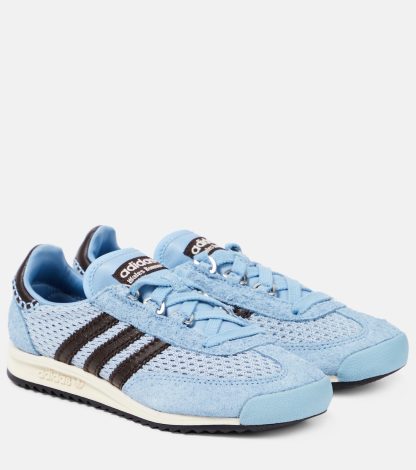 goedkope luxe Adidas x Wales Bonner SL76 met leer afgezette sneakers blauw