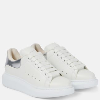 goedkope luxe Alexander McQueen Oversized leren sneakers wit