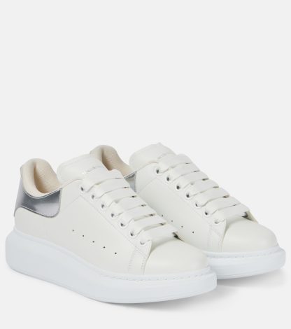 goedkope luxe Alexander McQueen Oversized leren sneakers wit