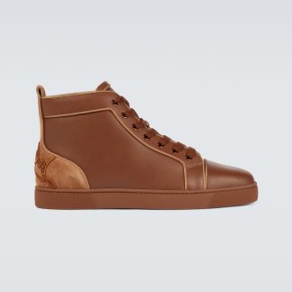 goedkope luxe Christian Louboutin Leuke Louis sneakers bruin