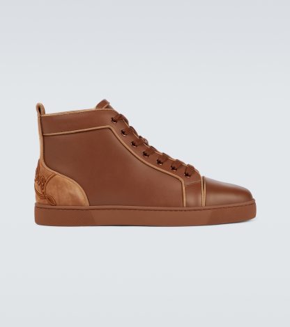 goedkope luxe Christian Louboutin Leuke Louis sneakers bruin