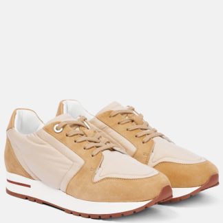 goedkope luxe Loro Piana My Wind leren sneakers beige