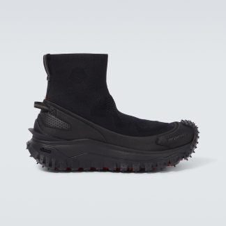 goedkope luxe Moncler Trailgrip Knit sneakers zwart