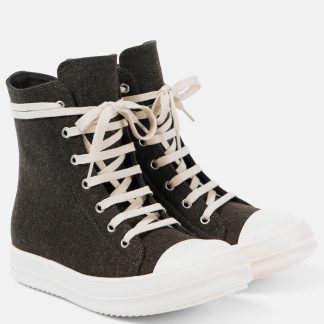 goedkope luxe Rick Owens Vilt hoge sneakers bruin