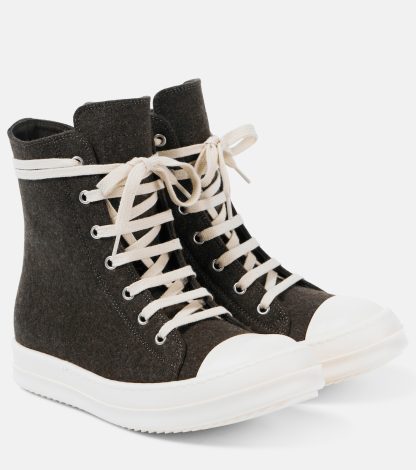 goedkope luxe Rick Owens Vilt hoge sneakers bruin