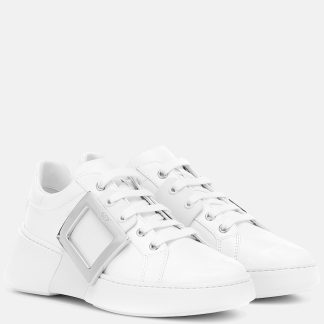 goedkope luxe Roger Vivier Viv Skate leren sneakers wit