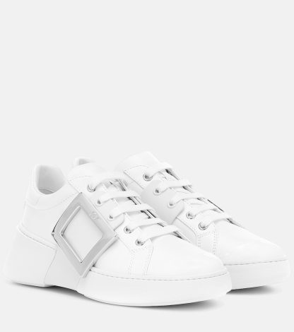 goedkope luxe Roger Vivier Viv Skate leren sneakers wit