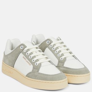 goedkope luxe Saint Laurent SL/61 leren en suède sneakers wit