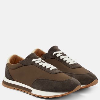 goedkope luxe The Row Owen Runner sneakers met suède montuur bruin