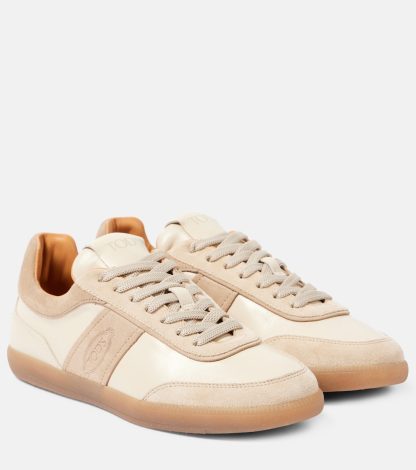 goedkope luxe Tods Tabs sneakers van suède leer beige