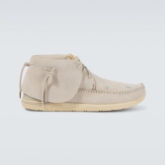 goedkope luxe Visvim FBT Lhamo-Folk suède sneakers beige