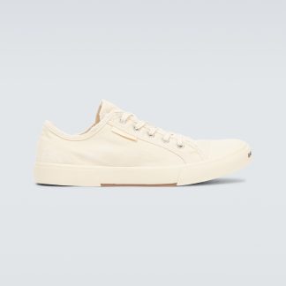 goedkope ontwerper Balenciaga Paris canvas low-top sneakers beige