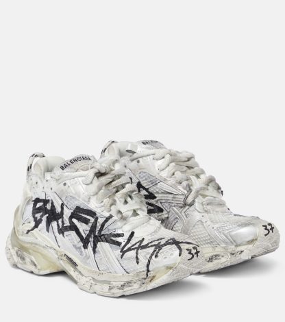 goedkope ontwerper Balenciaga Runner Graffiti leren sneakers wit