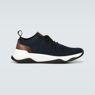 goedkope ontwerper Berluti Shadow Knit sneakers blauw