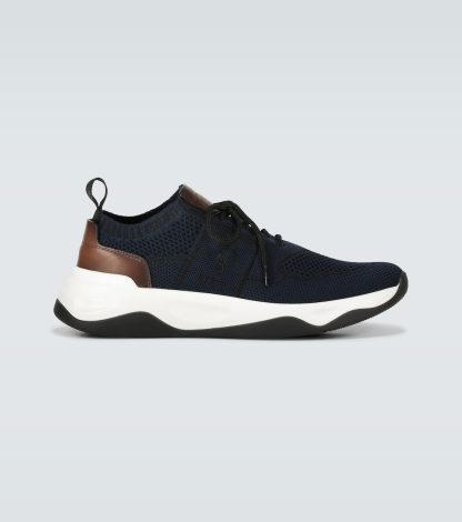 goedkope ontwerper Berluti Shadow Knit sneakers blauw