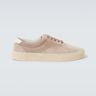 goedkope ontwerper Brunello Cucinelli Suède sneakers beige