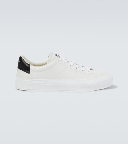 goedkope ontwerper Givenchy City Sport leren sneakers wit