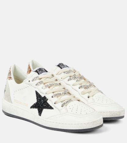 goedkope ontwerper Golden Goose Ball Star glitter leren sneakers wit