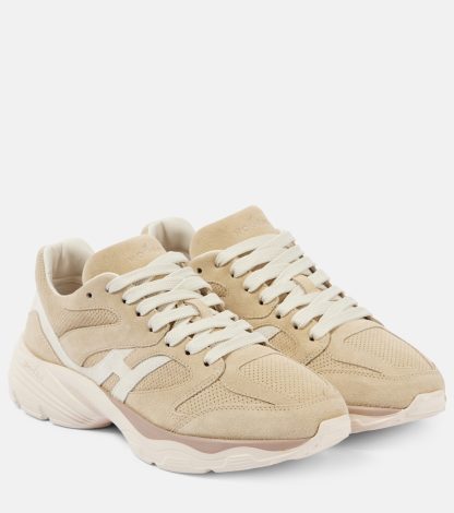 goedkope ontwerper Hogan Hogan H665 sneakers met suède montuur beige