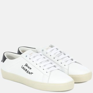 goedkope ontwerper Saint Laurent Court Classic leren sneakers wit