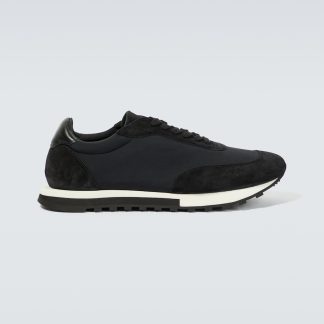 goedkope ontwerper The Row Owen Runner sneakers met suède montuur zwart