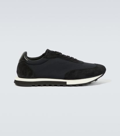 goedkope ontwerper The Row Owen Runner sneakers met suède montuur zwart