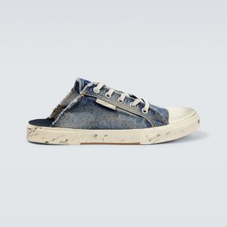 groothandel ontwerper Balenciaga Paris denim slippers blauw