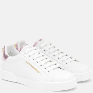 groothandel ontwerper Dolce & Gabbana Portofino leren sneakers wit