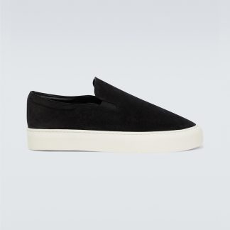 groothandel ontwerper The Row Dean suède slip-on schoenen zwart