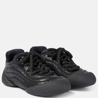 hete verkoop ontwerper Alexander McQueen Flexion leren sneakers zwart