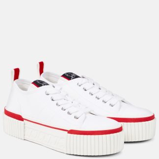 hete verkoop ontwerper Christian Louboutin Super Pedro CL platform sneakers wit