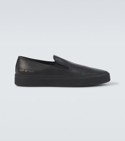 hete verkoop ontwerper Common Projects Leren slip-on sneakers zwart