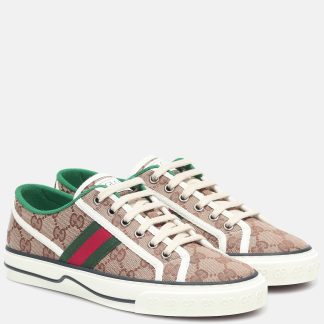 hete verkoop ontwerper Gucci Gucci Tennis 1977 canvas sneakers beige