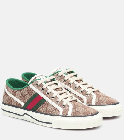 hete verkoop ontwerper Gucci Gucci Tennis 1977 canvas sneakers beige