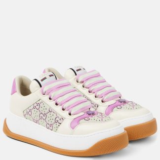 hete verkoop ontwerper Gucci Screener GG Crystal leren sneakers veelkleurig